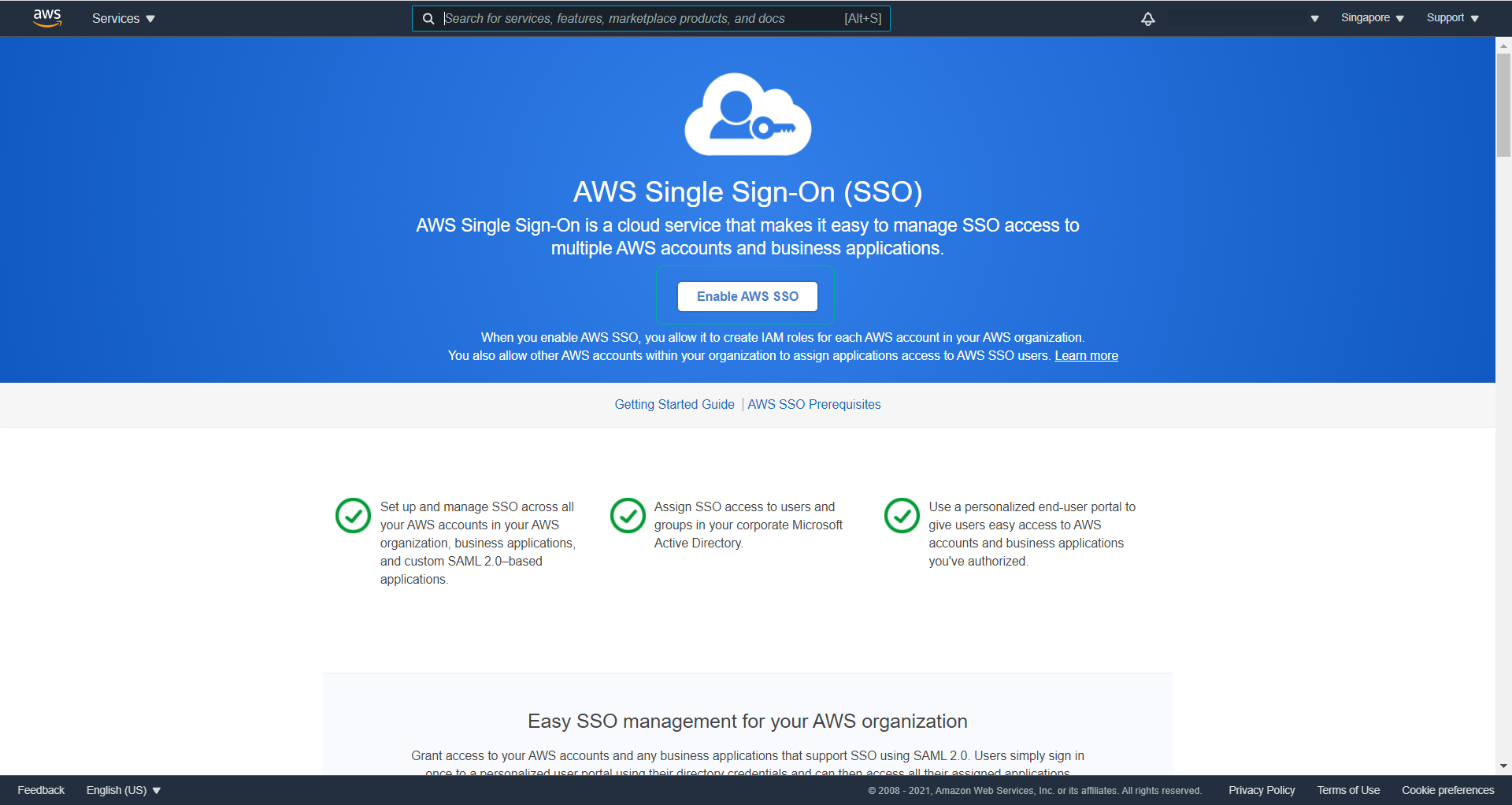 K ch ho t aws sso aws single sign on cho organization